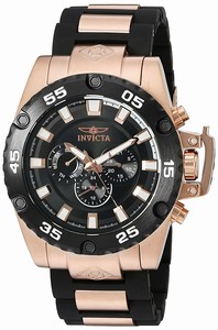 Invicta Corduba Quartz Day Date Black Polyurethane Watch # 21781 (Men Watch)