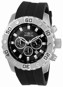 Invicta Pro Diver Black Dial Chronograph Date Black Polyurethane Watch # 21825 (Men Watch)