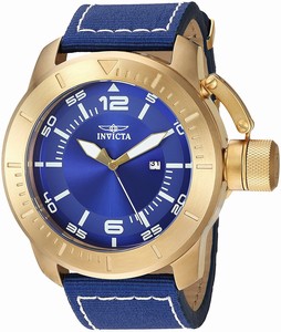 Invicta Corduba Quartz Analog Date Blue Nylon Watch # 21916 (Men Watch)