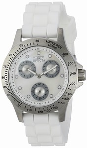 Invicta Speedway Quartz Multifunction Dial White Silicone Watch # 21972 (Women Watch)