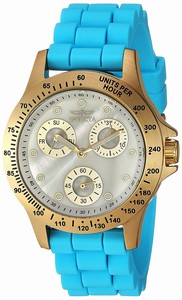 Invicta Speedway Quartz Mother of Pearl Dial Light Blue Silicone Watch # 21979 (Women Watch)