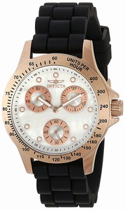 Invicta Speedway Quartz Mother of Pearl Dial Black Silicone Watch # 21986 (Women Watch)