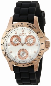 Invicta Speedway Quartz Mother of Pearl Dial Black Silicone Watch # 21986 (Women Watch)