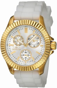 Invicta Quartz Multifunction Dial White Silicone Watch # 22102 (Women Watch)