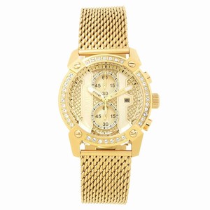 Invicta Gold Dial Fixed Yellow Gold-plated Set With Zirconia Crystal Band Watch #22190 (Men Watch)