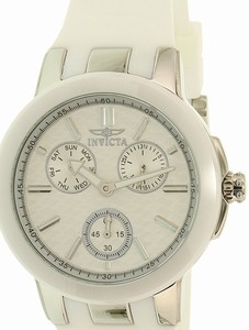 Invicta Silver Dial Fixed Ceramic Band Watch #22195 (Women Watch)