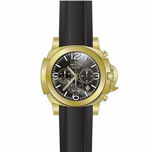 Invicta Coalition Forces Quartz Chronograph Date Black Silicone Watch # 22277 (Men Watch)