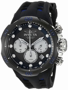 Invicta Venom Quartz Chronograph Date Black Silicone Watch # 22350 (Men Watch)