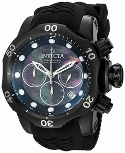Invicta Venom Quartz Chronograph Day Date Black Silicone Watch # 22354 (Men Watch)