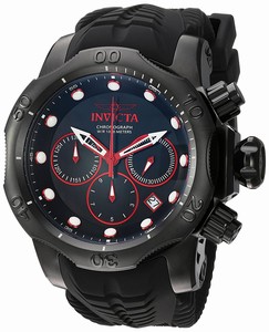 Invicta Venom Quartz Chronograph Date Black Silicone Watch # 22355 (Men Watch)