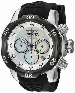 Invicta Venom Quartz Chronograph Day Date Black Silicone Watch # 22358 (Men Watch)