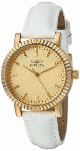 Invicta Angel Quartz Analog White Leather Watch # 22483 (Women Watch)