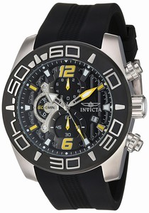 Invicta Pro Diver Quartz Chronograph Date Black Silicone Watch # 22809 (Men Watch)