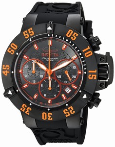 Invicta Subaqua Quartz Chronograph Date Black Silicone Watch # 22923 (Men Watch)