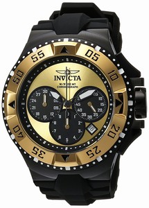 Invicta Exursion Quartz Chronograph Date Black Silicone Watch # 23046 (Men Watch)