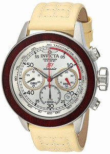 Invicta S1 rally Quartz Chronograph Date Beige Leather Watch # 23063 (Men Watch)