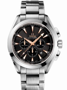 Omega 44mm Automatic Chronometer Aqua Terra Chronograph Black Dial White Gold Case With White Gold Bracelet Watch #231.50.44.50.01.001 (Men Watch)