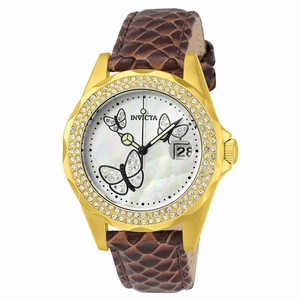 Invicta White Mother Of Pearl Quartz Watch #23645 (Women Watch)