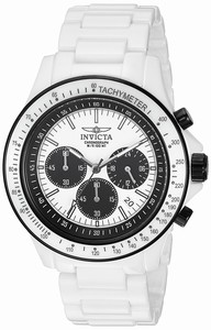 Invicta White Dial Ceramic Band Watch #23839 (Men Watch)
