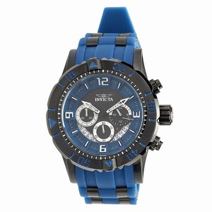 Invicta Black Blue Quartz Watch #24165 (Men Watch)