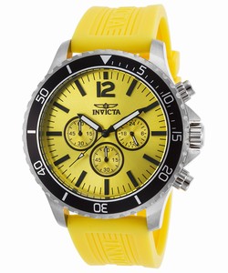 Invicta Yellow Dial Chronograph Yellow Polyurethane Watch # 24389 (Men Watch)