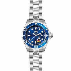 Invicta Blue Dial Uni-directional Rotating Stainless Steel Band Watch #24497 (Men Watch)