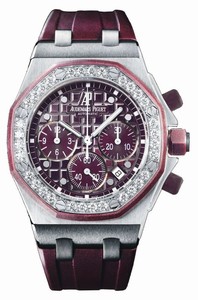 Audemars Piguet Automatic Stainless Steel Purple Chronograph Dial Purple Rubber Band Watch #26048SK.ZZ.D066CA.01 (Women Watch)