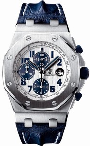 Audemars Piguet Automatic Stainless Steel Silver Chronograph Dial Blue Crocodile Leather Band Watch #26170ST.OO.D305CR.01 (Men Watch)