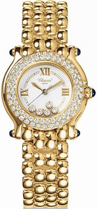 Chopard Quartz 18kt Yellow Gold White Dial 18kt Yellow Gold Band Watch #276151-0005 (Women Watch)