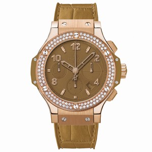 Hublot Automatic Chronograph Date 18k Rose Gold and Diamond Bezel Camel Calored Watch # 341.PA.5390.LR.1104 (Women Watch)