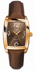 Glashutte Original Automatic 18kt Rose Gold Brown Dial Satin Brown Band Watch #39-52-21-51-44 (Women Watch)