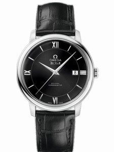 Omega 39.5mm Prestige Co-Axial Black Dial Stainless Steel Case With Black Leather Strap Watch #424.13.40.20.01.001 (Men Watch)