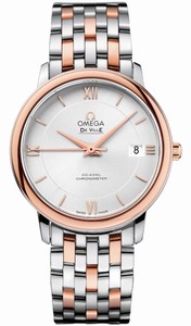 Omega De Ville Prestige Quartz Date Stainless Steel and Rose Gold Watch# 424.20.37.20.02.002 (Men Watch)