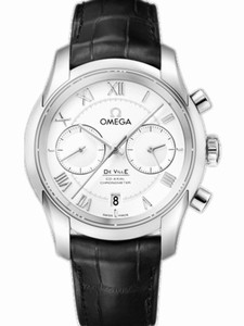 Omega 42mm Automatic Co-Axial Chronograph Silver Dial Stainless Steel Case With Black Leather Strap Watch #431.13.42.51.02.001 (Men Watch)