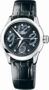 Oris Artelier Skeleton Date Diamonds Automatic Womens Watch # 56176044094LSFC