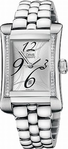 Oris Miles Rectangular Date Diamonds Women's Watch # 56176214961MB
