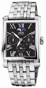 Oris Self Winding Automatic Brushed With Polished Stainless Steel Black Dial Brushed With Polished Stainless Steel Band Watch #58176584074MB (Men Watch)