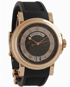 Breguet Automatic 18kt Rose Gold Silver Dial Rubber Black Band Watch #5817BR-Z2-5V8 (Men Watch)