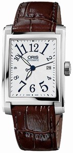 Oris Self Winding Automatic Brushed With Polished Stainless Steel Silver Dial Band Watch #58376574061LS (Men Watch)