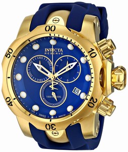 Invicta Venom Quartz Chronograph Date Blue Polyurethane Watch # 6113 (Men Watch)