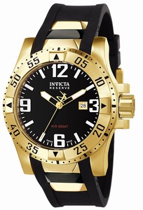Invicta Quartz Analog Date Black Rubber Watch # 6255 (Men Watch)