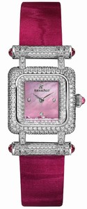 Audemars Piguet Quartz 18kt White Gold Pink Mother Of Pearl Dial Fuchsia Satin Band Watch #67422BC.ZZ.A069MR.01 (Women Watch)