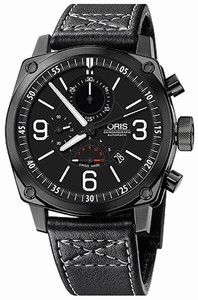 Oris Self Winding Automatic Black Pvd Steel Black Dial Band Watch #67476334794LS (Men Watch)