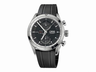 Oris Artix GT Chronograph Automatic Black Dial Black Rubber Watch# 67476614174RS (Men Watch)