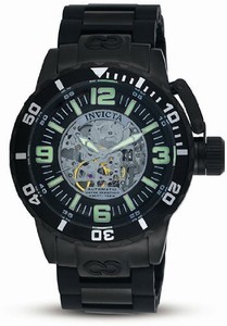 Invicta Swiss Miyota 8N24 (Automatic) Black with Skeletal Watch #7270 (Men Watch)