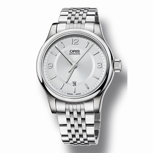 Oris Silver Dial Stainless Steel Band Watch #73375944031MB (Men Watch)