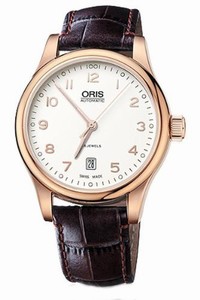 Oris Classic Automatic Date Brown Leather Watch #73375944891LS (Men Watch)