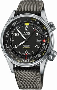 Oris Black Dial Cloth Band Watch #73377054134FS-GREY (Men Watch)