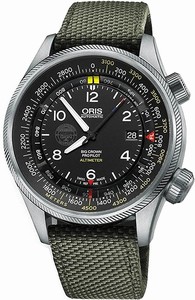 Oris Black Dial Cloth Band Watch #73377054184FS (Men Watch)