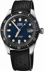 Oris Blue Dial Rubber Band Watch #73377204055RS (Men Watch)